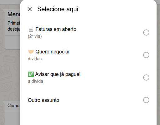 Example Chatbot Using WhatsApp Opened Menu Example Chatbot Using WhatsApp Opened Menu